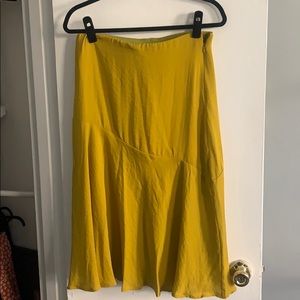 Chartreuse midi skirt